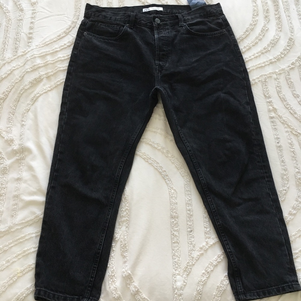 Zara woman Black Jeans Cropped Eur 46-usa 36